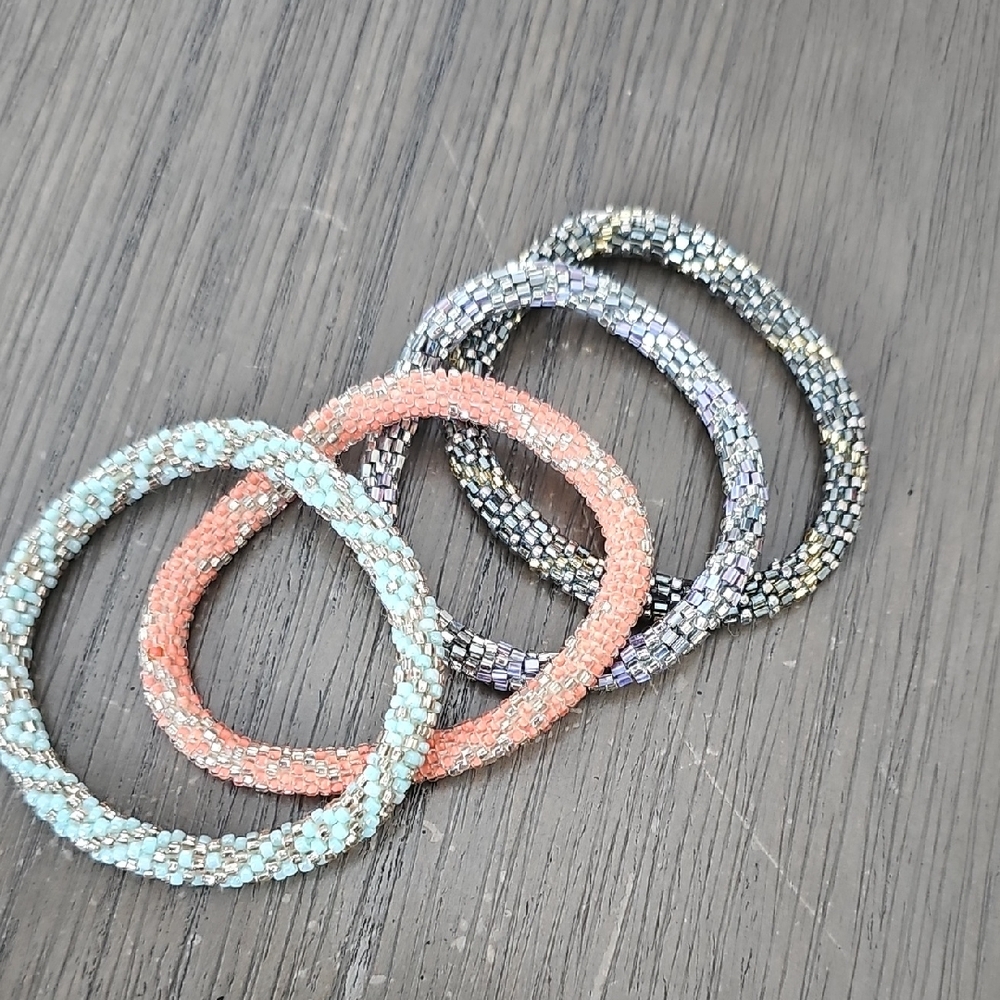 LILY AND LAURA Pastel and Dark Beaded Bracelets